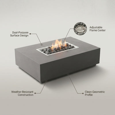 Concrete Fire Pit Table - Rectangular