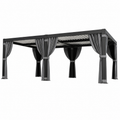 Aluminum Pergola with Adjustable Louvered Roof Waterproof Curtains and Nets
