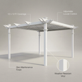 144"L X 144"W X 104"H Vinyl Camelot Louvered Pergola, White, VA42070