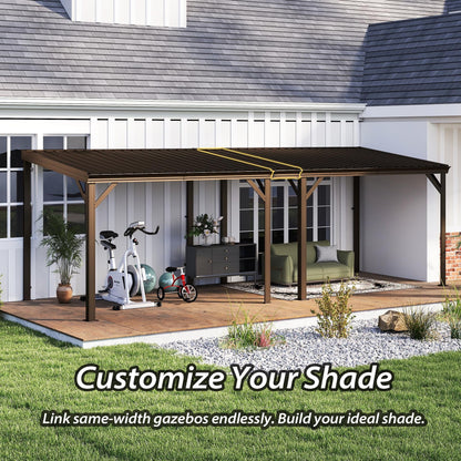 10'x16' Hardtop Lean-To Gazebo with Gutters