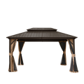10' x 12' Hardtop Gazebo with Galvanized Steel Double Roof, Curtains, and Netting