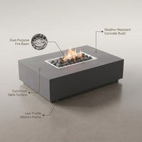 Concrete Fire Pit Table - Rectangular — Lifestyle