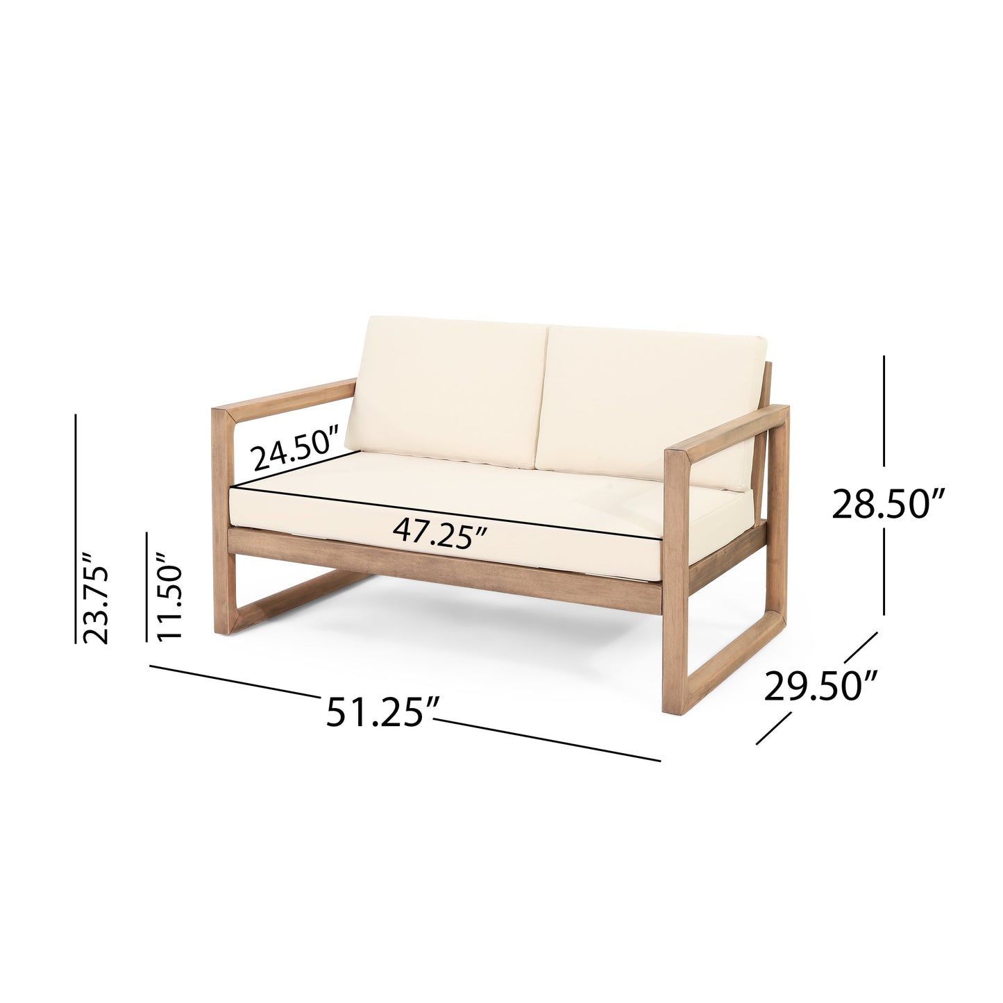 4-Piece Acacia Wood Patio Furniture Set, Outdoor Furniture