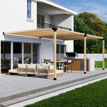 DIY Pergola Bracket Kit for an Attached Pergola With Slatted Roof - Any Size Up to 24' x 12'