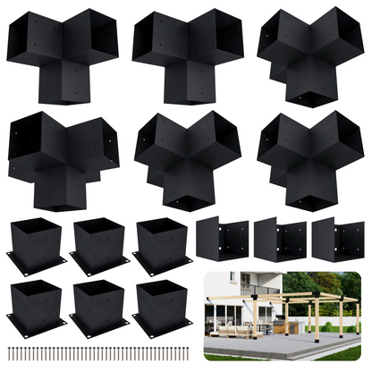DIY Pergola Bracket Kit for an Attached Pergola Frame - Any Size Up to 24' x 24'