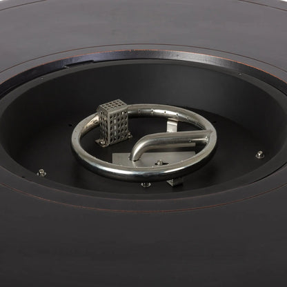 Florence 44" Round Woven Aluminum Convertible Gas Fire Pit Table