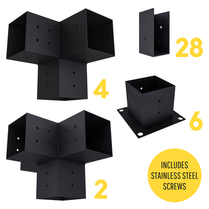 DIY Pergola Bracket Kit for a Freestanding Pergola With Slatted Roof - Any Size Up to 24' x 12'