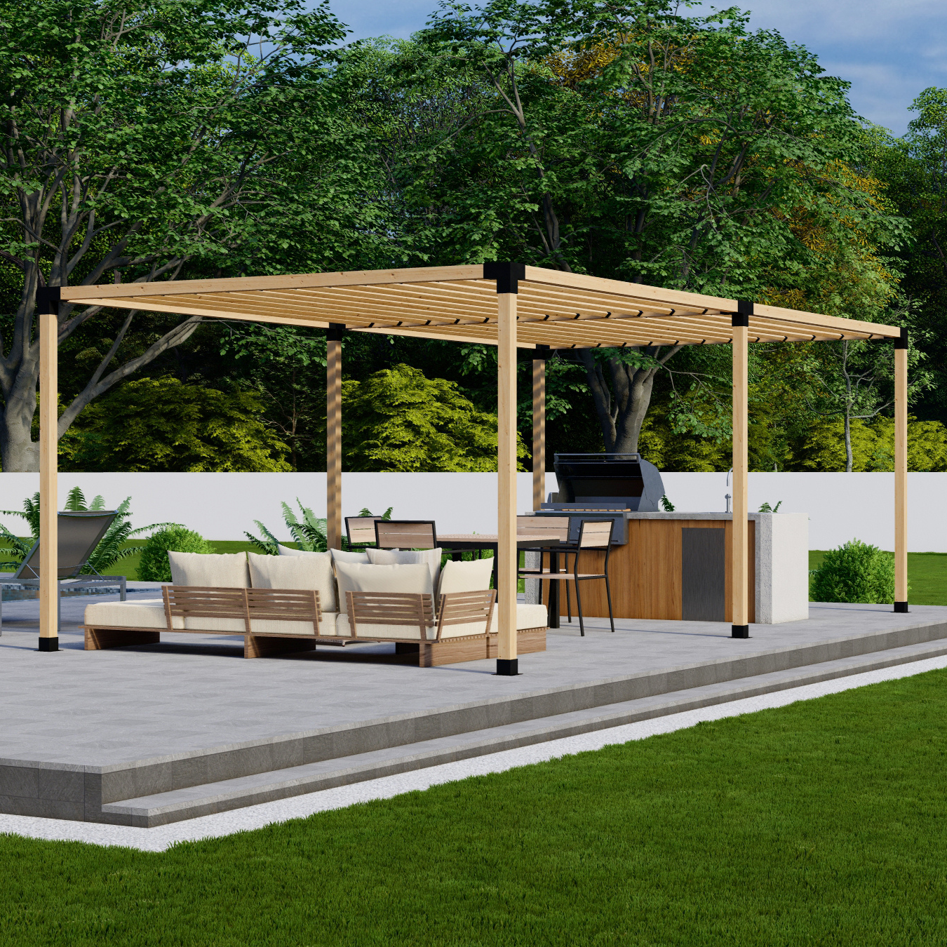 DIY Pergola Bracket Kit for a Freestanding Pergola With Slatted Roof - Any Size Up to 24' x 12'