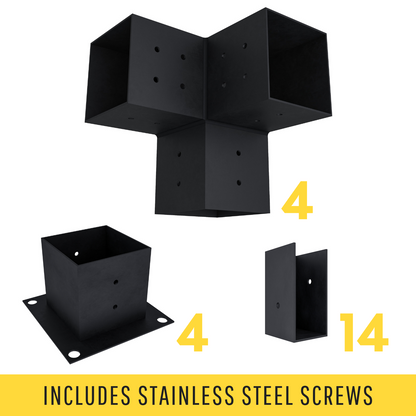 DIY Pergola Bracket Kit for a Freestanding Pergola With Slatted Roof - Any Size Up to 12' x 12'