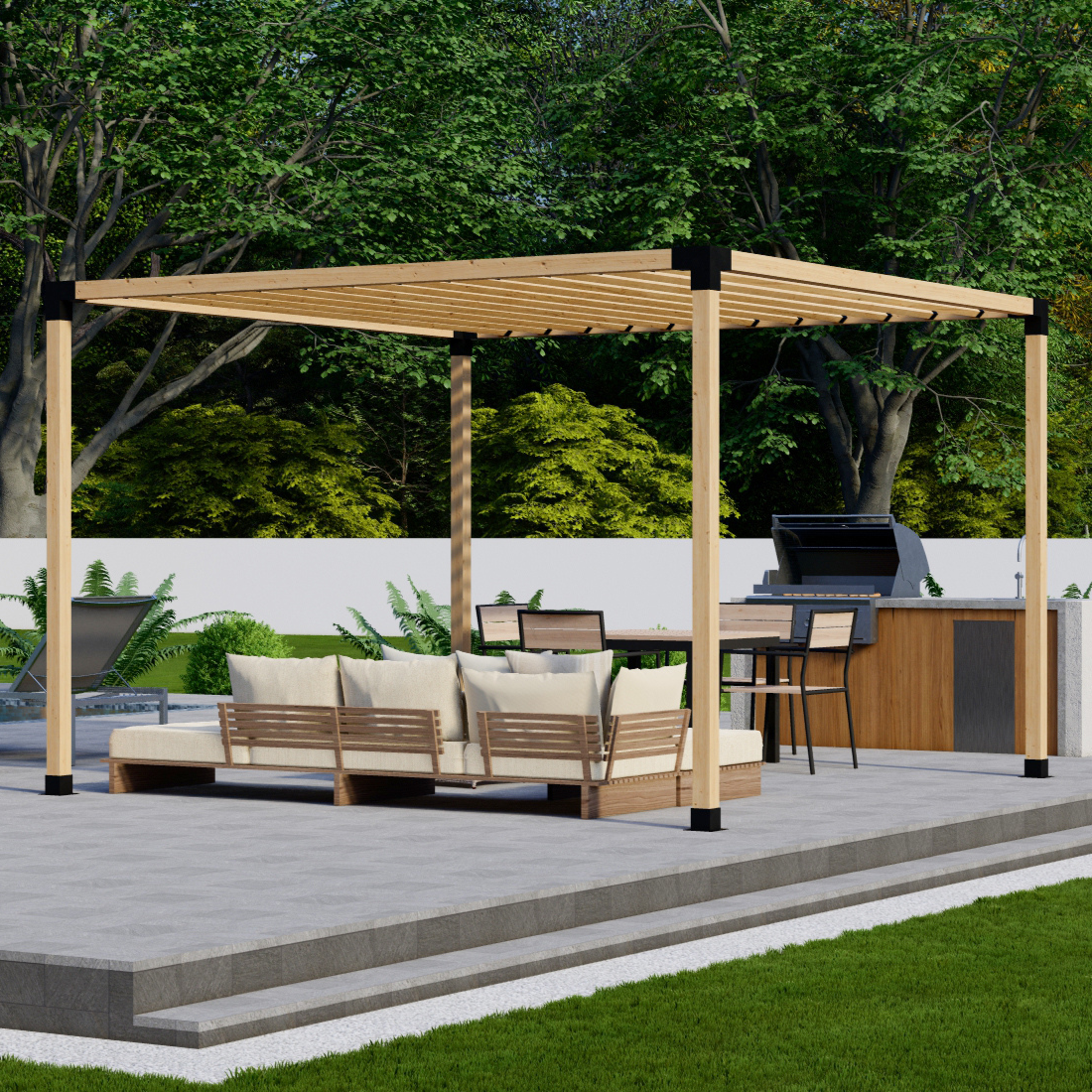 DIY Pergola Bracket Kit for a Freestanding Pergola With Slatted Roof - Any Size Up to 12' x 12'