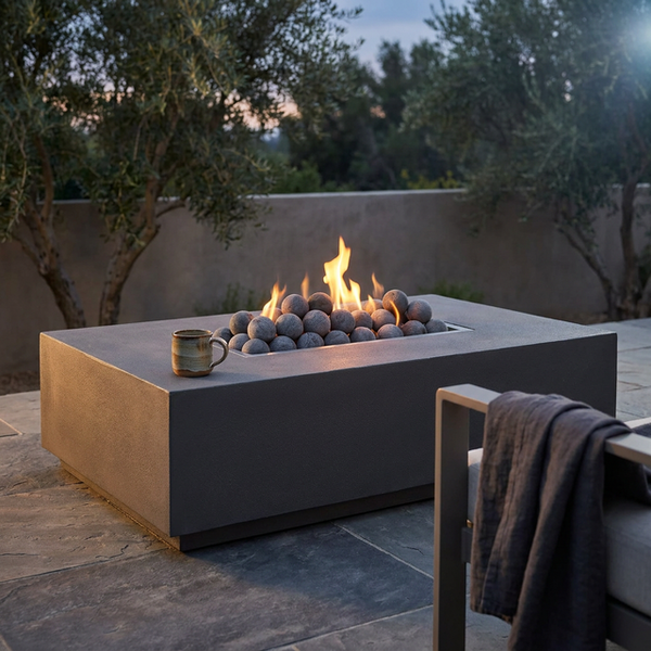 Concrete Fire Pit Table - Rectangular