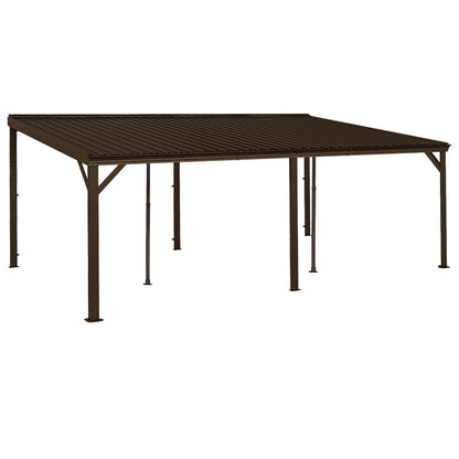 12x20FT Lean To Gazebo with Steel Roof