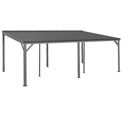 12x20FT Lean To Gazebo with Steel Roof
