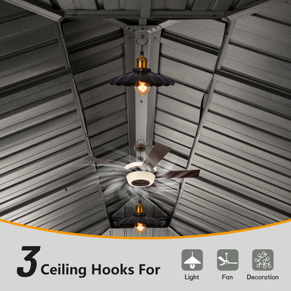 12' x 20' Hardtop Gazebo with Double Roof Canopy